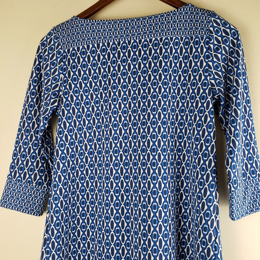 Ann Taylor Blue White Pullover top - Picture 2 of 6
